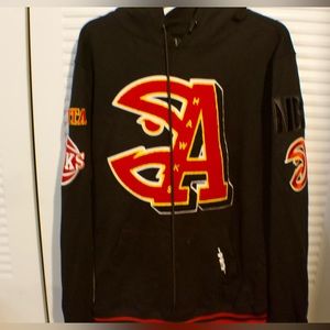 Men's Atlanta Hawks Pro Standard Black Mash Up Capsule Pullover Hoodie